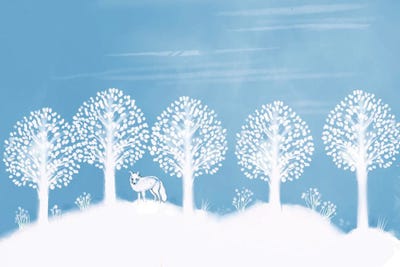 Winter Morn Distant Fox by Thomas Little canvas print