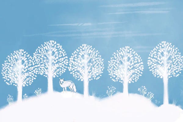 Thomas Little: Winter Morn Distant Fox by Thomas Little