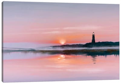 Moment Before Sunset Canvas Art Print - Lighthouse Art