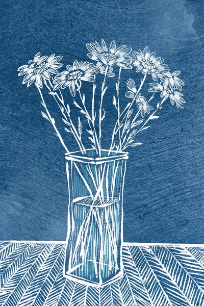Thomas Little: White Flowers And Glass Vase by Thomas Little