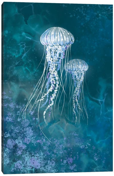 Ascending Jellies Canvas Art Print - Jellyfish Art