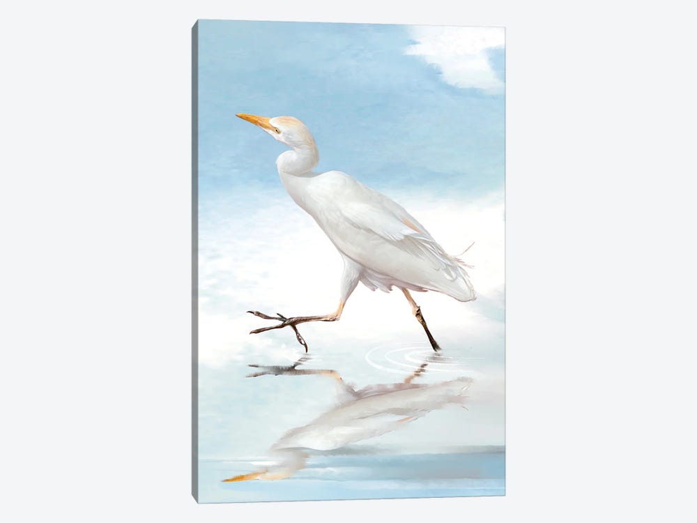Egret Reflection II by Thomas Little 1-piece Canvas Print