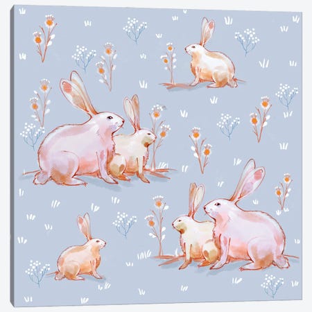 Bunny Buddies Canvas Print #TLT14} by Thomas Little Canvas Print