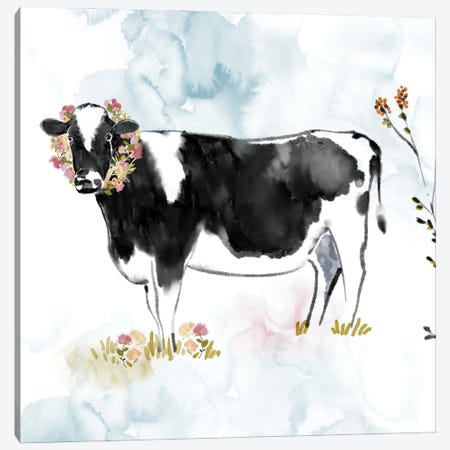 Cow Love Canvas Print #TLT153} by Thomas Little Canvas Print