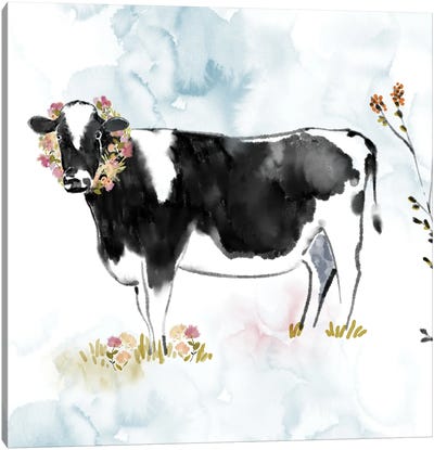 Cow Love Canvas Art Print - Thomas Little