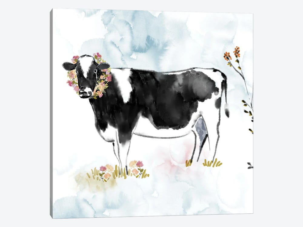 Cow Love by Thomas Little 1-piece Canvas Wall Art