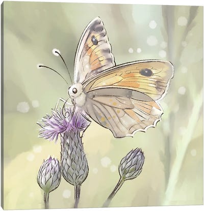 Butterfly In The Real World Canvas Art Print - Thomas Little