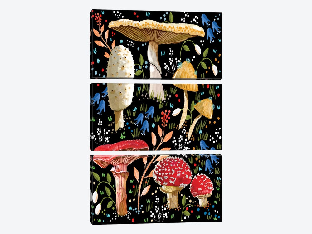 Mushroom Love by Thomas Little 3-piece Canvas Wall Art