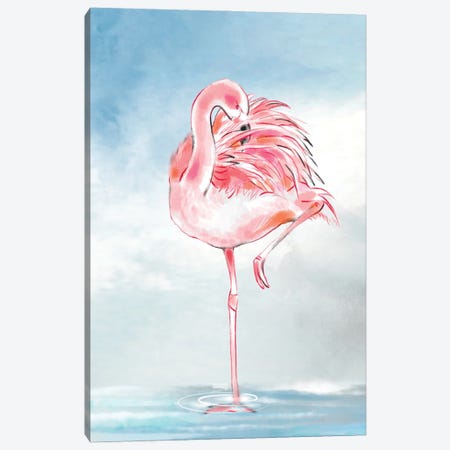 Flamingo Flirt Canvas Print #TLT164} by Thomas Little Canvas Print