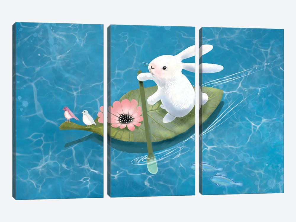 Paddling With Friends by Thomas Little 3-piece Art Print