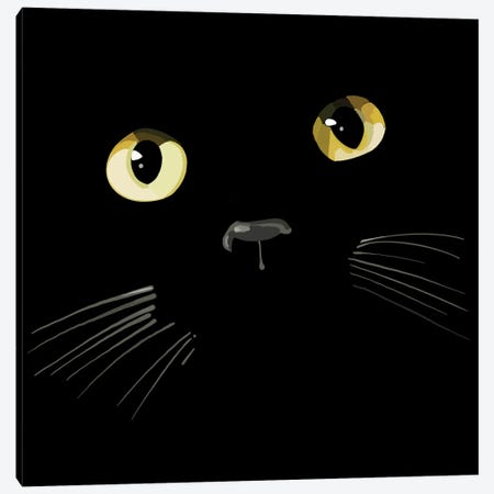 Black Cat Gold Eyes Canvas Print #TLT167} by Thomas Little Canvas Print