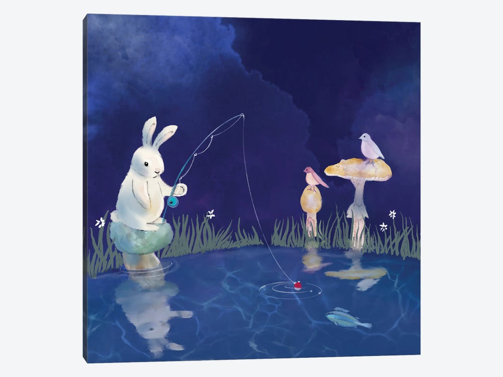 Fishing With Friends by Thomas Little 1-piece Canvas Print