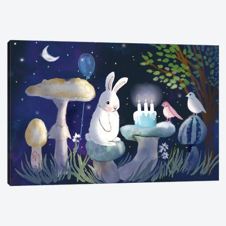 Baby Bunny's Birthday Party Canvas Print #TLT188} by Thomas Little Canvas Art