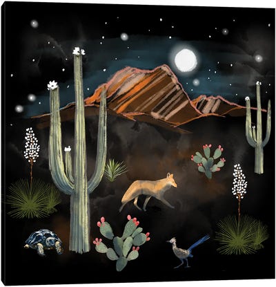 Desert Dwellers Canvas Art Print - Cactus Art
