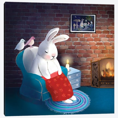 Nodding Off With Friends Canvas Print #TLT195} by Thomas Little Canvas Artwork