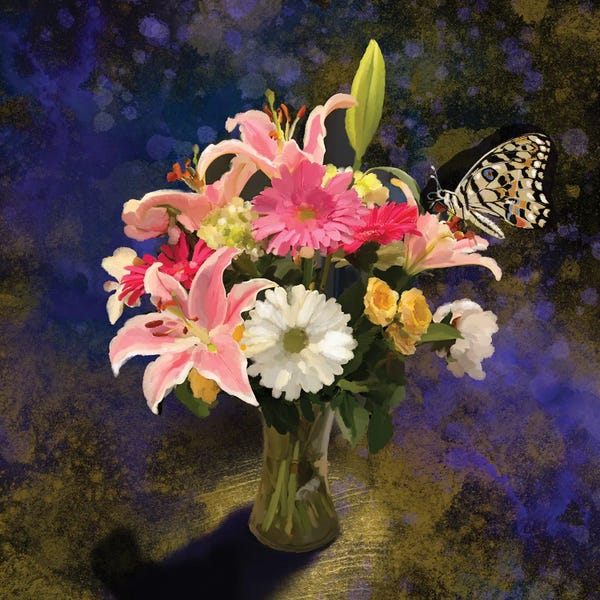 Thomas Little: Shauna's Vase And Butterfly by Thomas Little