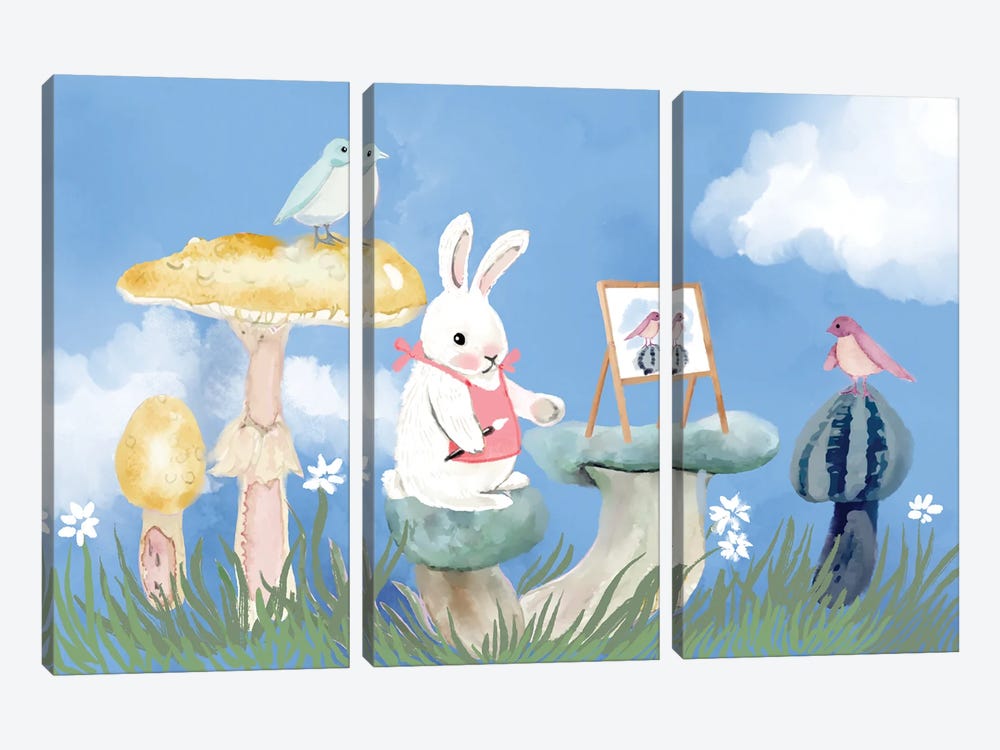 Art Time With Friends by Thomas Little 3-piece Canvas Print