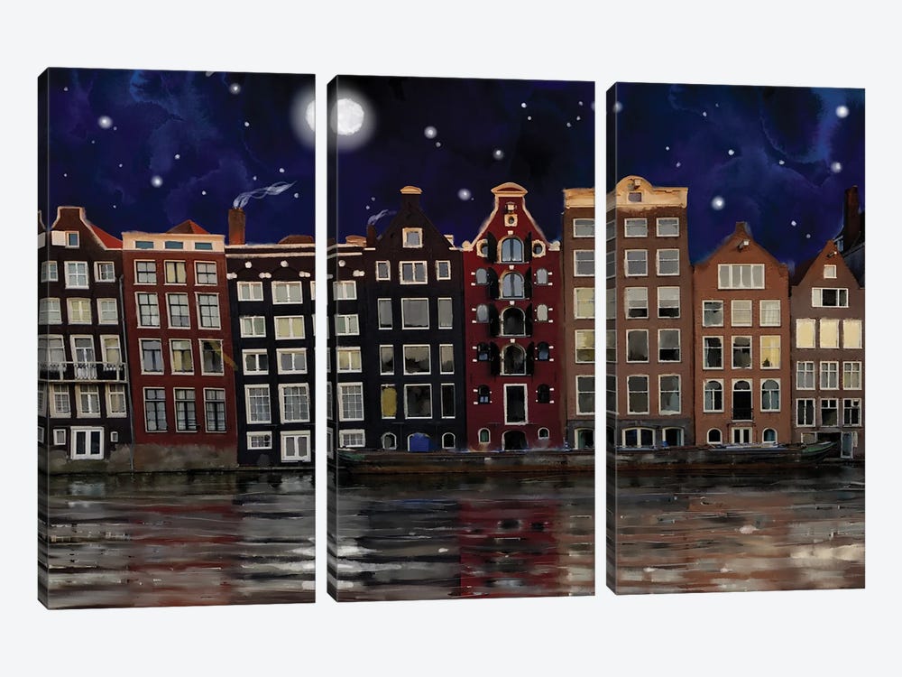 Amsterdam Dreams by Thomas Little 3-piece Canvas Artwork
