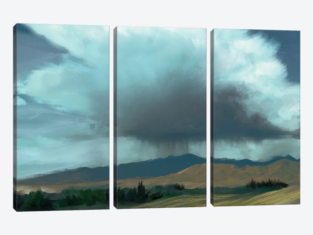 Summer Thunderstorm by Thomas Little 3-piece Canvas Print