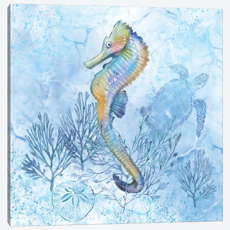 Spectral Seahorse Canvas Print #TLT224} by Thomas Little Canvas Art