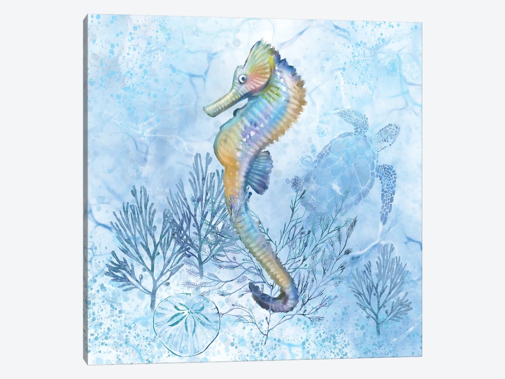 Spectral Seahorse by Thomas Little 1-piece Canvas Artwork