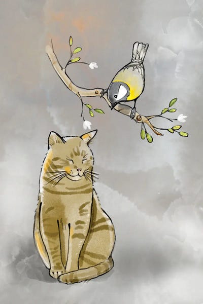 Thomas Little: Catnap And Watchful Bird by Thomas Little
