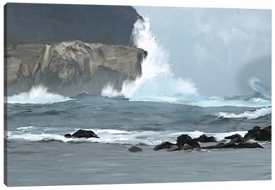 Stormy Sea Canvas Art Print - Thomas Little