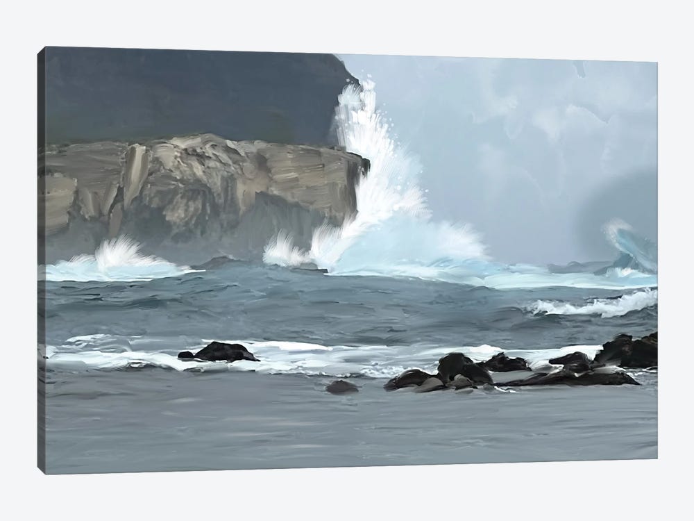 Stormy Sea by Thomas Little 1-piece Canvas Wall Art