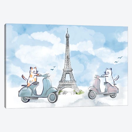 Perfect Day In Paris Canvas Print #TLT246} by Thomas Little Canvas Artwork