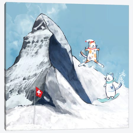 Swiss Snow Holiday Canvas Print #TLT247} by Thomas Little Canvas Art