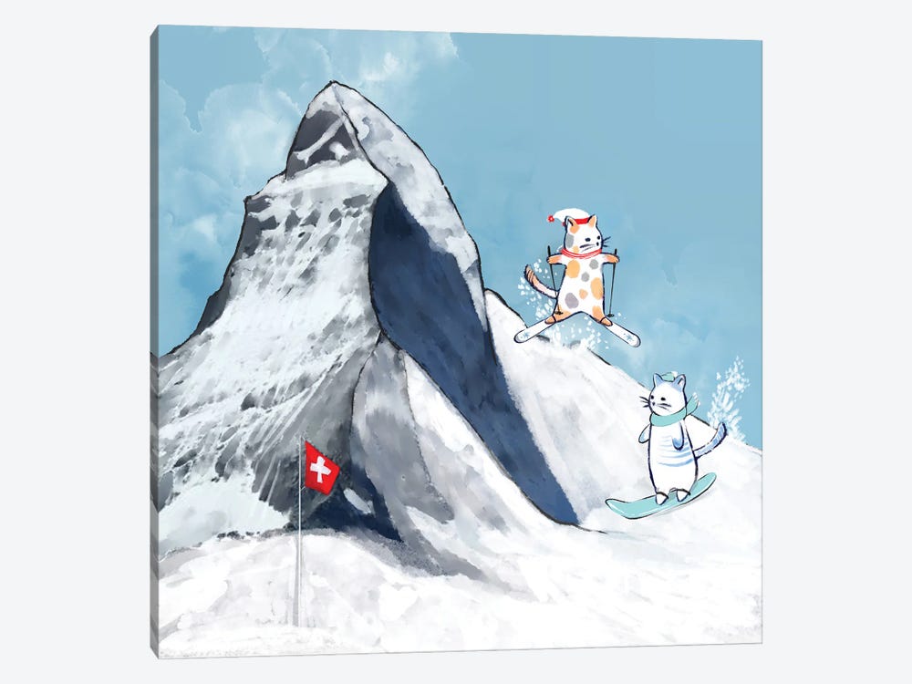 Swiss Snow Holiday by Thomas Little 1-piece Canvas Art Print