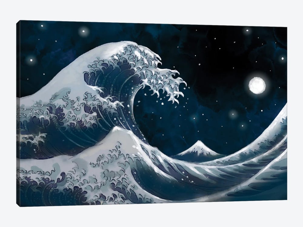 Midnight And The Great Wave by Thomas Little 1-piece Art Print