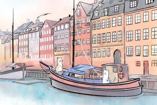 Office Humor: Global Cats Setting Sail In Scandinavia by Thomas Little