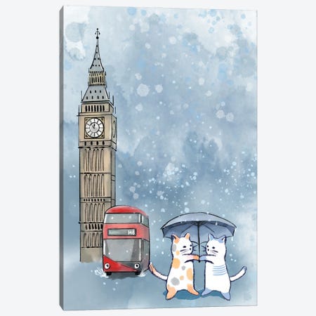 Global Cats In London Town Canvas Print #TLT277} by Thomas Little Canvas Print