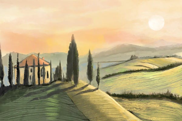Hillsides: Sunset In Tuscany by Thomas Little