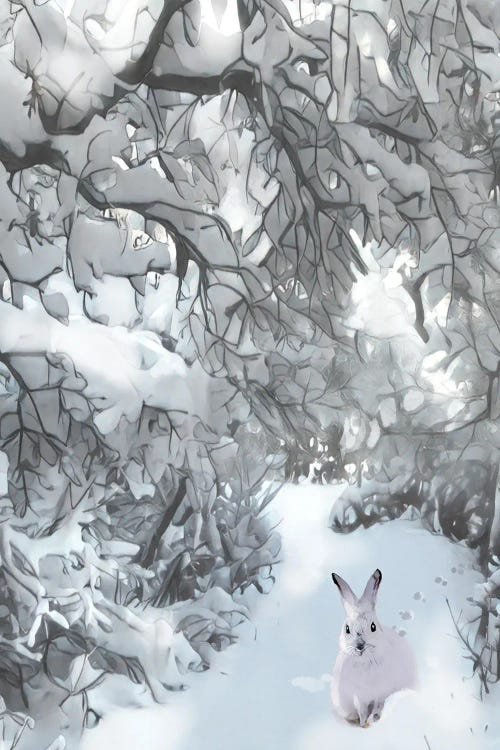Snow Haven Snowshoe Hare by Thomas Little wall art