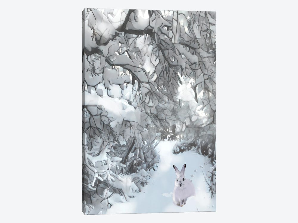 Snow Haven Snowshoe Hare by Thomas Little 1-piece Canvas Art