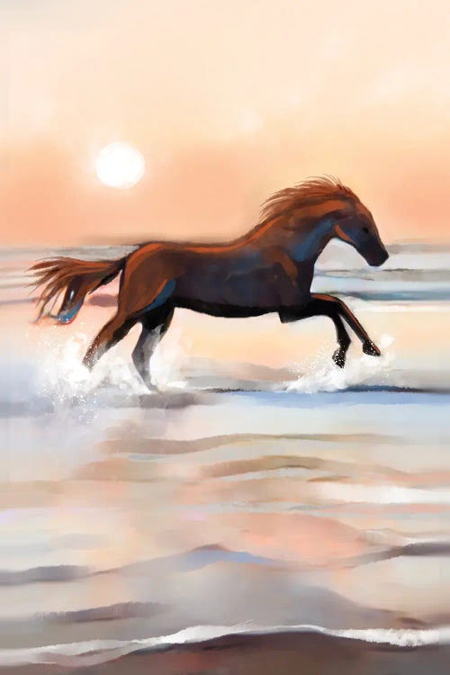 Copper Horse In The Surf