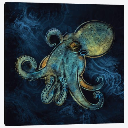 Mykonos Octopus Canvas Print #TLT285} by Thomas Little Canvas Wall Art