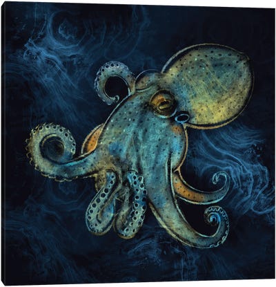Mykonos Octopus Canvas Art Print - Thomas Little