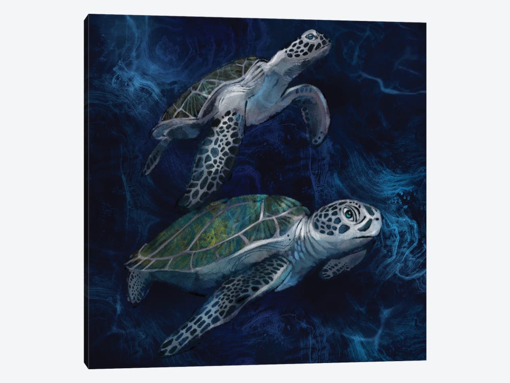 Green Sea Turtles by Thomas Little 1-piece Canvas Artwork