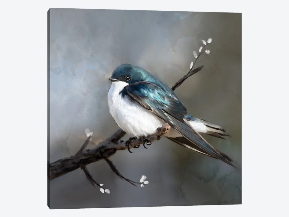 Little Bird On A Perch by Thomas Little 1-piece Art Print