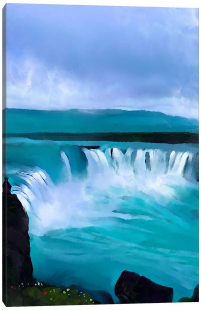 Icelandic Waterfall Canvas Art Print - Thomas Little