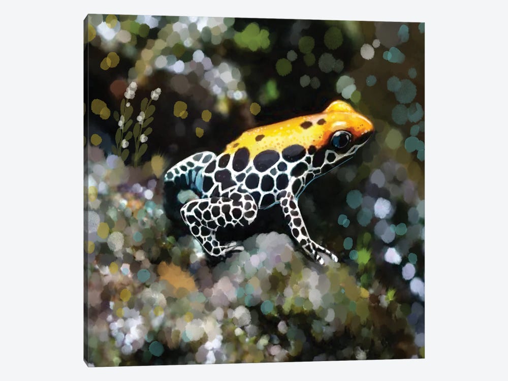 Dart Frog in Digital World by Thomas Little 1-piece Canvas Wall Art