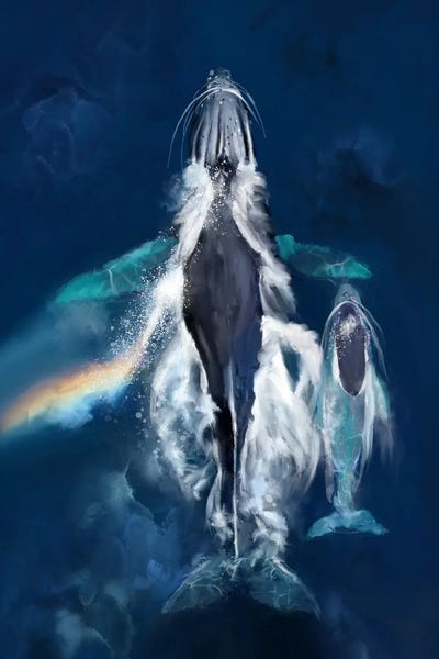 Whales: Whale Mother And Child by Thomas Little