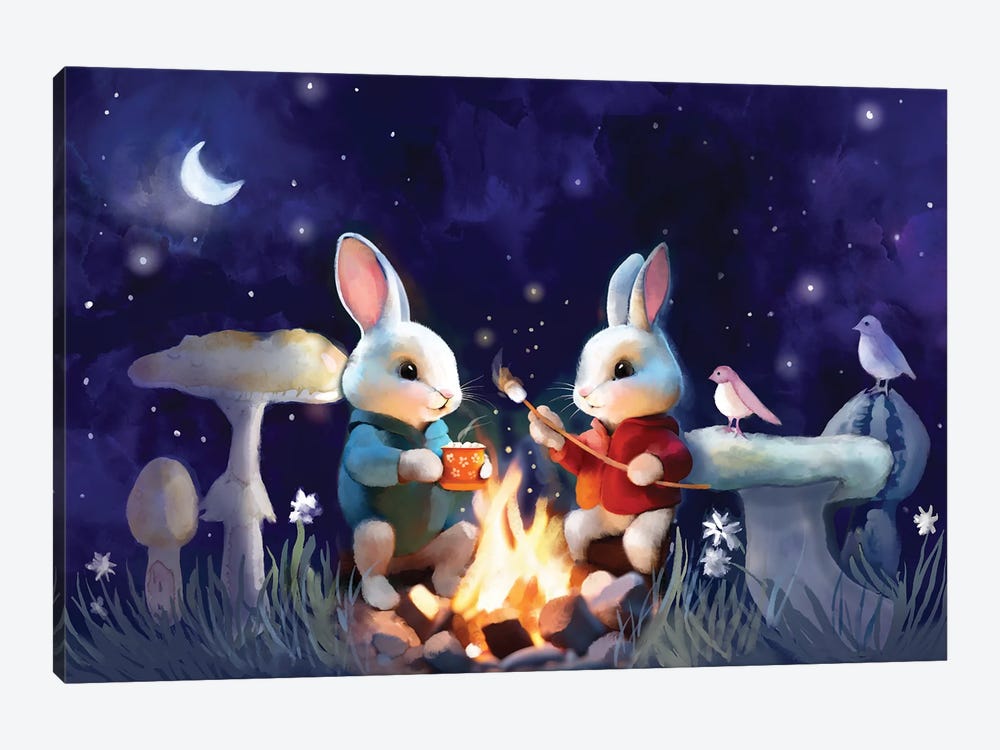 Magical Night With Friends by Thomas Little 1-piece Canvas Art Print