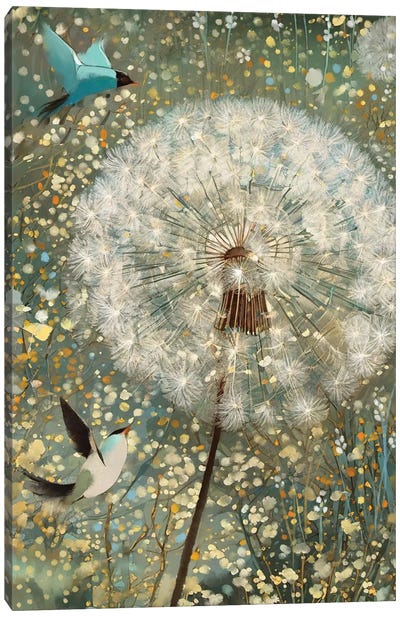 Field Of Dandelions Canvas Art Print - Dandelion Art