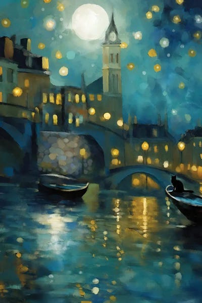 City Lights by Thomas Little framed canvas print