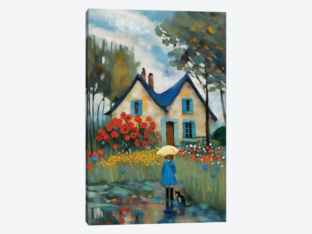 Walk In The Rain by Thomas Little 1-piece Canvas Art Print