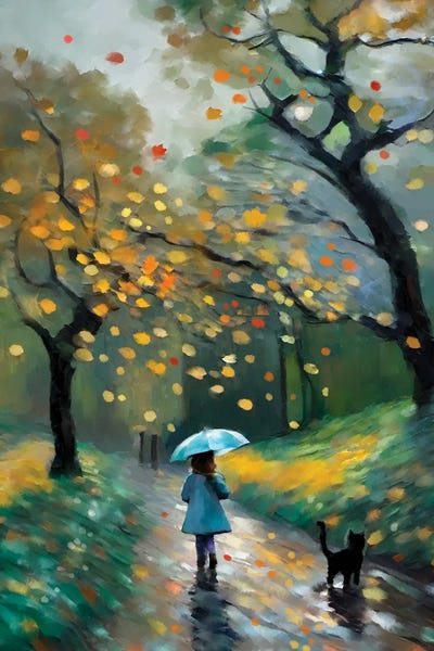 Large Scenic & Landscape Art - Canvas Prints: Autumn Rains by Thomas Little